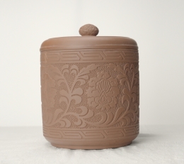 土陶艺术感储茶罐